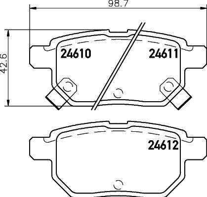 Тормозные колодки зад. Toyota Auris/Corolla/Prius/Yaris