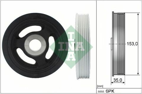 Шків колінвалу Citroen Berlingo/Jumpy 1.6HDI -08/Ford Connect V408 1.5TDCi/1.6TDCi, 13-