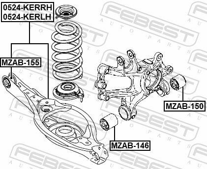 Сайлентблок важеля (заднього/знизу) Mazda 3/6 13-