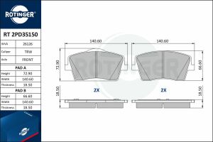 Комплект тормозных колодок, дисковый тормоз