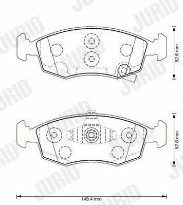 JURID Тормозные кол. пер.  FIAT Panda 12-