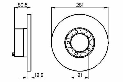 Диск тормозной передний VW LT28-45 81-96