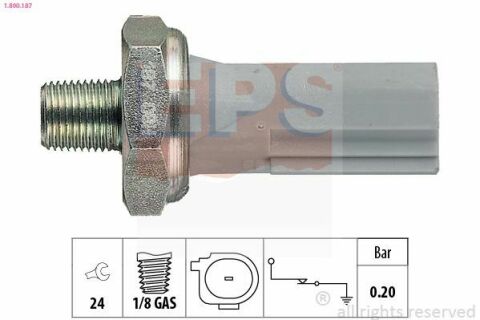 EPS MITSUBISHI Датчик давления масла Colt  04-, Lancer 01-, Outlander 03-, Pajero 3,8 06-, CITROEN C-Crosser 2,4- 07-.