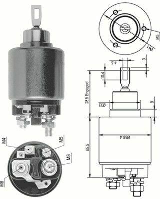 MAGNETI MARELLI Втягувальне реле стартера (електромагніт) AUDI 71-90 VW 73-88 DB W114/116/123 FIAT [940113050124]