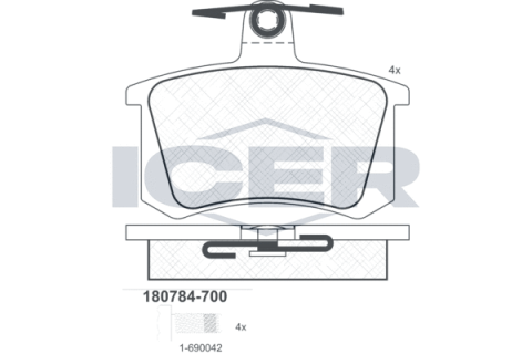 Колодки гальмівні (задні) Audi A4/A6/A8 94-02/Audi 80 91-96/Audi 90 84-91/Audi 100/200 77-94