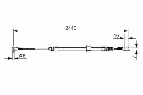 Трос ручника (центральний) MB Sprinter 901-904 95-06 (2440/285mm)