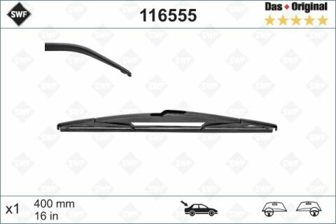 Щітка склоочисника (задня) (400mm) Peugeot 207 06-15 Щітка склоочисника (задня) (400mm) Peugeot 207 06-15