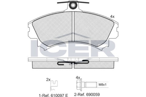 Колодки тормозные (передние) Mitsubishi Colt 04-12/Carisma/Space Star/Volvo S40/V40 95-06/Smart 04-