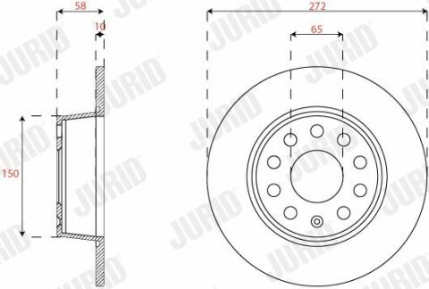 Диск тормозной заднийaudi a3 08-golf vi 08-, caddy iiiskodaseat