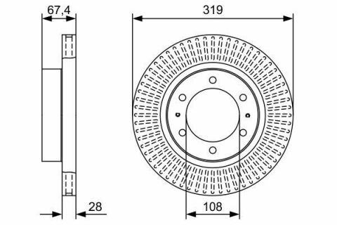 Диск тормозной (передний) Toyota Hilux 06- (319x28)