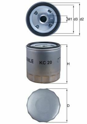 Фильтр топливный Ford A0306-A0706/A0309-A0709 73-/Iveco Bus LE 320/LE360 16- (заменен на KC 20 MAHLE)