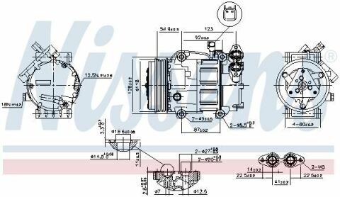 Компрессор кондиционера C-MAX 1.6 07-, FIESTA V 1.6 04-, FOCUS C-MAX 1.6 03-, MAZDA, VOLVO FORD