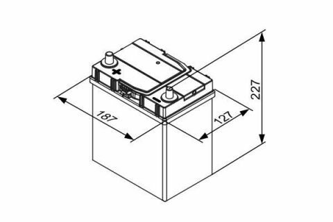 Аккумуляторная батарея 40Ah/330A (187x127x227/+L/B00) Азия