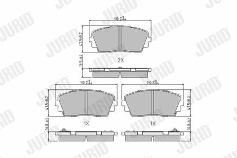 JURID KIA Колодки гальмові передн.Picanto 11-