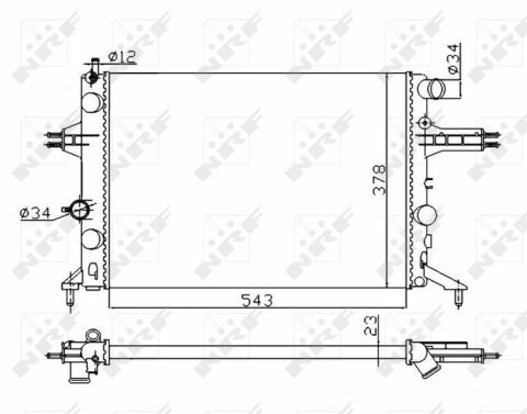 Радіатор охолодження Opel Astra G/Zafira A 1.4-1.8 16V 98-05 (Економ-клас)