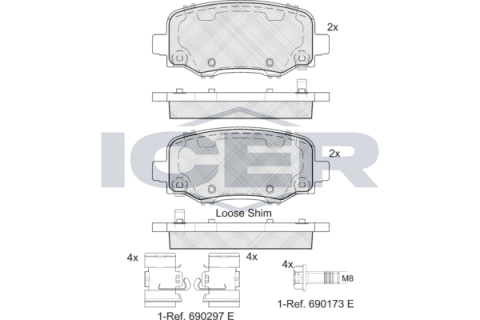 Колодки тормозные (задние) Jeep Cherokee 13-