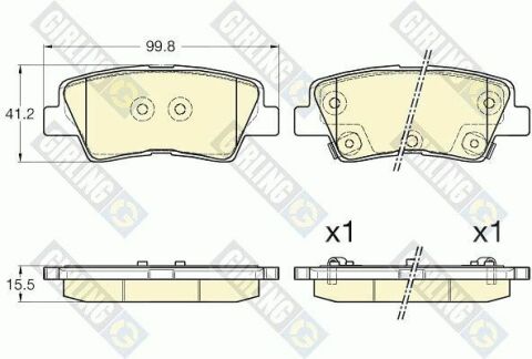 Комплект гальмівних накладок, дискове гальмо