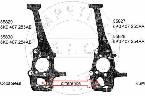 Кулак поворотний (цапфа) Audi A4/Q5 2.0/3.0 TDI 08-16 (L)