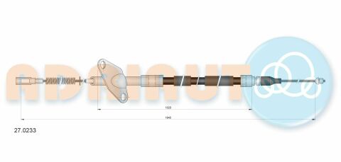 Трос ручного тормоза правый 207-310 86-(нов.тип)1862м MB