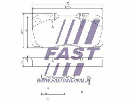 Колодки тормозные дисковые передние IVECO Daily E5 11-14, Daily E4 06-11, Daily E6 14-, EuroCargo I-III 91-15