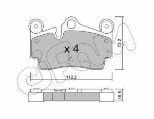Гальмівні колодки зад. Audi Q7/Touareg/Cayenne (Brembo) (112,2x73,2x16,2)