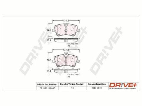 DP1010.10.0857 Drive+ - Гальмівні колодки до дисків