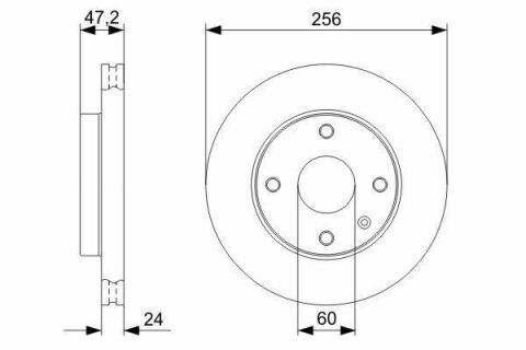 Диск тормозной (передний) Chevrolet Lacetti/Nubira/Rezzo/Tacuma 05- (256x24)