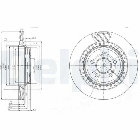 Диск гальмівній задній 320*24 w221