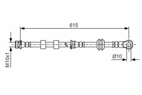 Шланг тормозной (передний) Mitsubishi Lancer VIII 1.5-2.0D 08-(R)