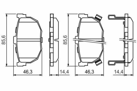 Колодки тормозные (задние) Hyundai Elantra/Kia Cerato 00- (85.6x46.3)