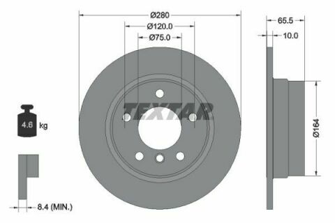 Диск гальмівний (задній) BMW 1 (E81/E87) 04-11 (280x10) PRO Диск гальмівний (задній) BMW 1 (E81/E87) 04-11 (280x10) PRO