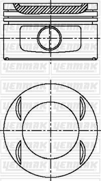 Поршень с кольцами и пальцем (размер отв. 86.00/std) citroen xsara/xantia 2,0i fiat ulysse 2.0i