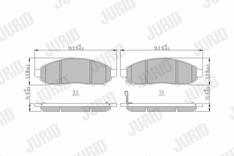 JURID NISSAN Тормозные колодки передн..Murano,Navara,Pathfinder 05- сист.Tokico