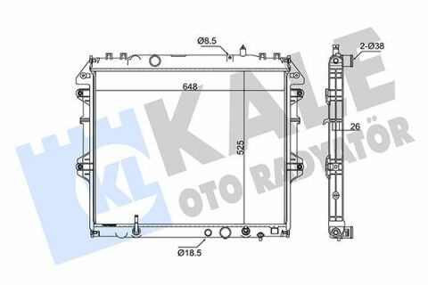 KALE TOYOTA Радіатор охолодження з АКПП Hilux VII 2.5.3.0 D-4D 05-