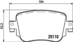 HELLA VW Колодки тормозные задн.Audi A1/Q3,Caddy IV 15-,Skoda Octavia III,Sharan 12-