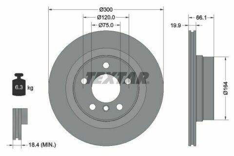 Диск гальмівний (задній) BMW 1 (F20/F21)/ 3 (F30/F31)/ 4 (F32/F36) 11- (300x19.9) PRO