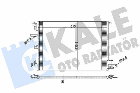 KALE VOLVO Радиатор кондиционера S60 I,S80 I,V70 II,XC70 05-