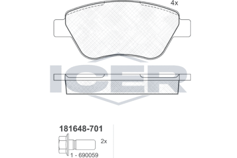 Колодки тормозные (передние) Fiat Doblo 00-/Panda 03-/500 II 07-/Lancia Musa 04-12