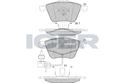 Колодки тормозные (передние) Audi A4 03-09/A6/A8 03-11/Seat Exeo 08-13 (+датчики)