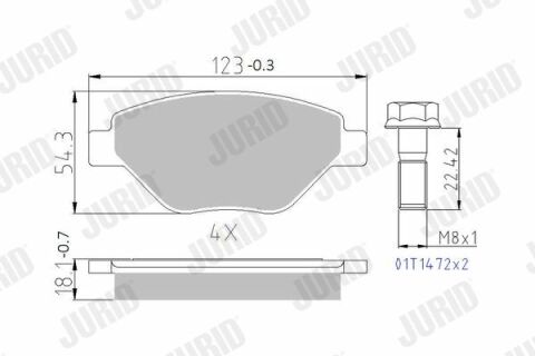 тормозные колодки передние megane ii 1.4 16v 02-