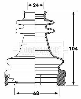 BCB6196 BORG & BECK - Пильовик привідного вала KIT