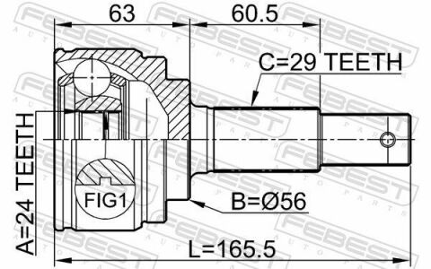 ШРКШ (ШРУС) зовнішній 24x56x29 NISSAN JUKE (F15) 1.6 13-