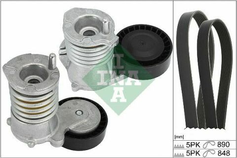 Комплект ремня генератора Ford Focus 2.5 ST 05-12, (5PK890 + 5PK848)