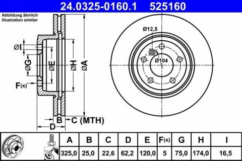 Диск тормозной (передний) BMW X3 (E83) 03-11 (325x25)