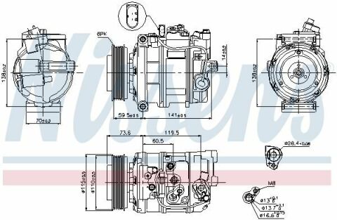 Компрессор AI A 4 S 4(00-)1.6 и 16V(+)[OE 8E0.260.805 F]