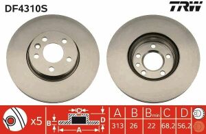 Диск гальмівний SEAT/VW Alhambra/Sharan/Transporter IV 16"
