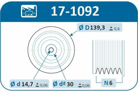 Шкив коленвала Ford Connect 1.8D 02- (6PK)