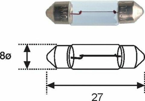 MAGNETI MARELLI Автолампа 3W, 12V, SV7-8