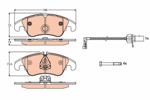 Тормозные колодки пер. Audi A4/A5/A6/A7/Q7 08-