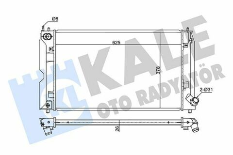 KALE TOYOTA Радіатор охолодження Corolla 1.4 D-4D 04-